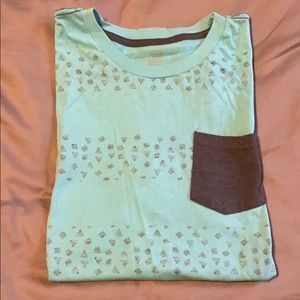 Teal tshirt with pocket and all over design